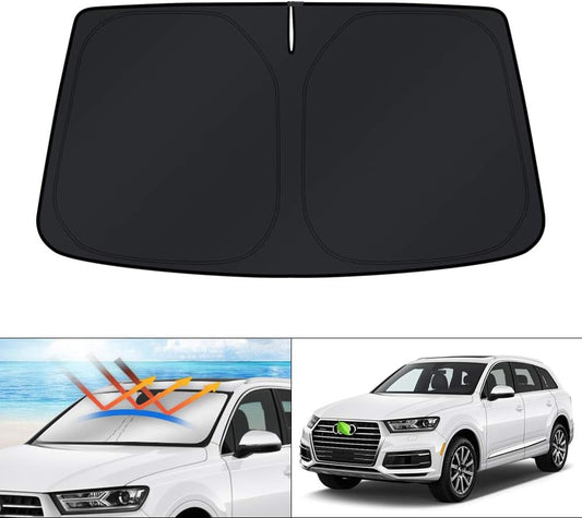 KUST Windshield Sun Shade for Audi Q7 SUV Accessories 2016-2026 Sunshade Sun Visor Protector Blocks UV Rays Foldable Keep Your Car Cooler
