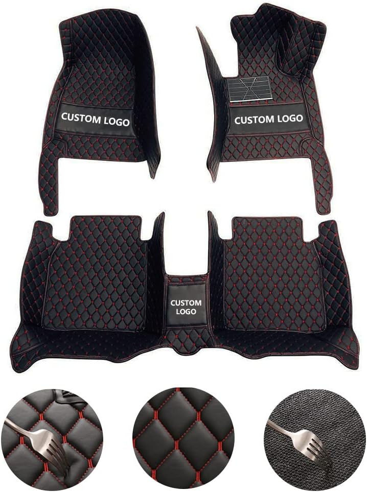Custom All-Weather Protection Leather Car Floor Mats for Cars Sedan SUV Sports Car Waterproof Floor Mat (Purple)
