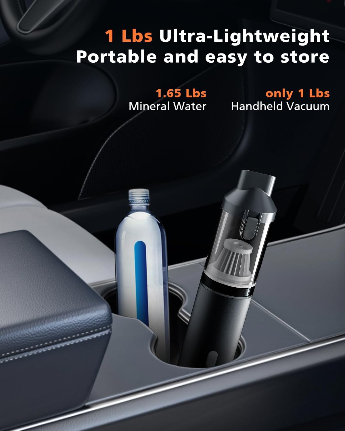 Car Vacuum Portable with 16000Pa Powerful Suction, Handheld Vacuum Cordless Rechargeable Blow & Suction 4 in 1, Small Vacuum Cleaner for Car, Home, Office, Outdoor (Grey)