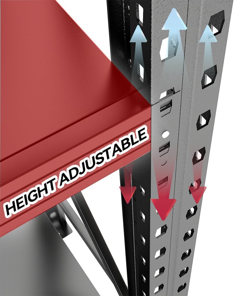 4200LBS Metal Garage Shelving, Strong Load Bearing Heavy Duty Shelves, Industrial Steel Shelves, 5 Tier Adjustable Large Shelf Unit, Multifunctional Storage Rack, 67" W×63" H×19.6" D, Black