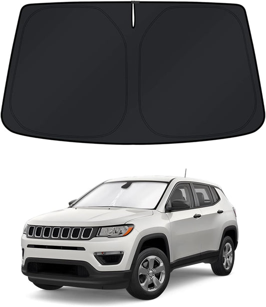 KUST Windshield Sun Shade for Jeep Compass 2007-2017 Window Shade Sun Visor Cover Foldable Blocks UV Rays Keep Your Car Cooler