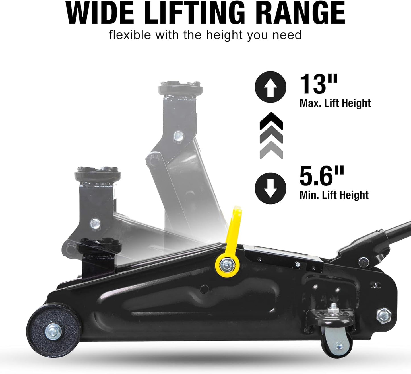 BIG RED Torin Hydraulic Trolly Service/Floor Jack with Blow Mold Carrying Storage Case, 1.5 Ton (3,000 lb) Capacity, Black,AT820014SB-1