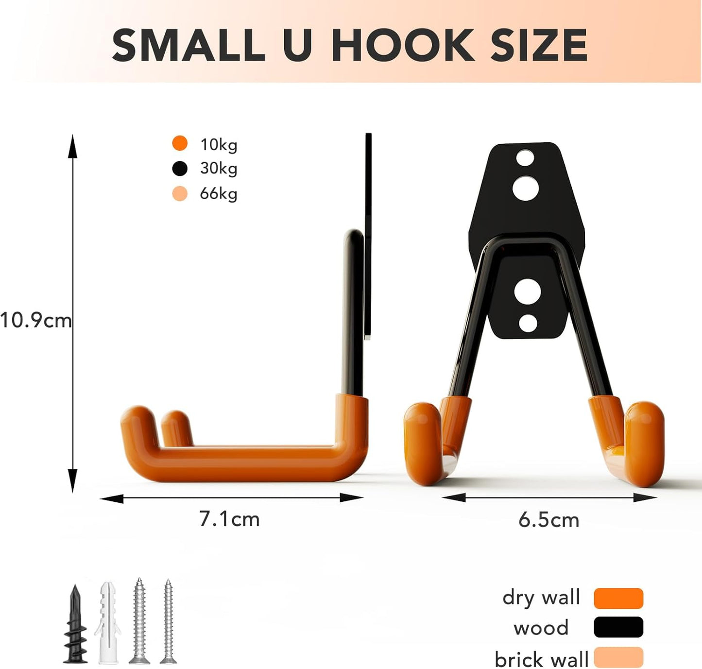 Skateboard Hooks 4-Pack Utility Small Heavy Duty Holder Garage Storage Wall Mount for Stroller Tennis Garden Tool Household Warehouse Shed