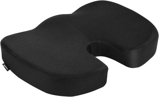 Amazon Basics Comfortable Seat Cushion for Office Chairs, Enhanced Memory Foam, Black