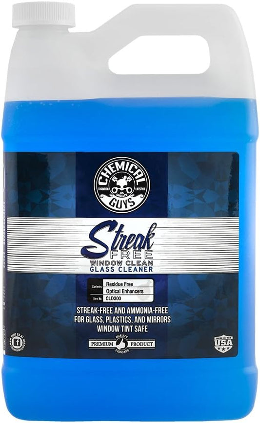 Chemical Guys CLD300 Streak Free Glass & Window Cleaner (Works on Glass, Windows, Mirrors, Navigation Screens & More; Car, Truck, SUV and Home Use), Ammonia Free & Safe on Tinted Windows, 128 fl oz