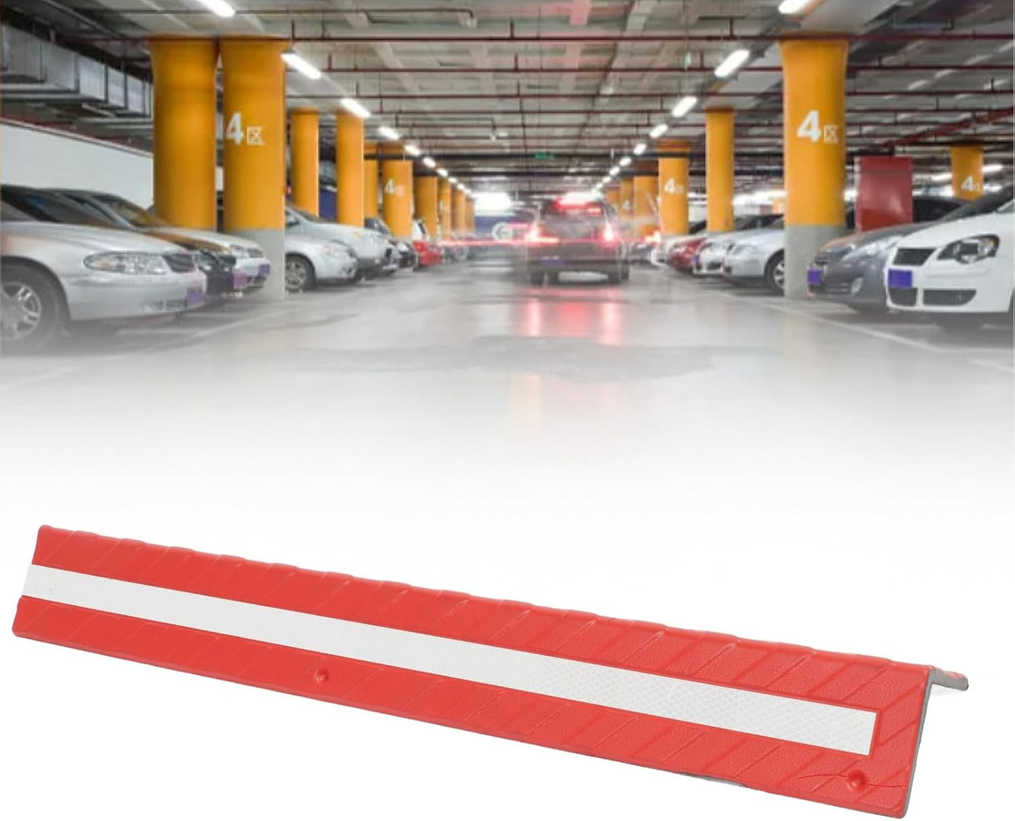Garage Wall Protector Rubber Wall Corner Guard for Parking Garages, 80cm Long Wall Corner Protector (Red)