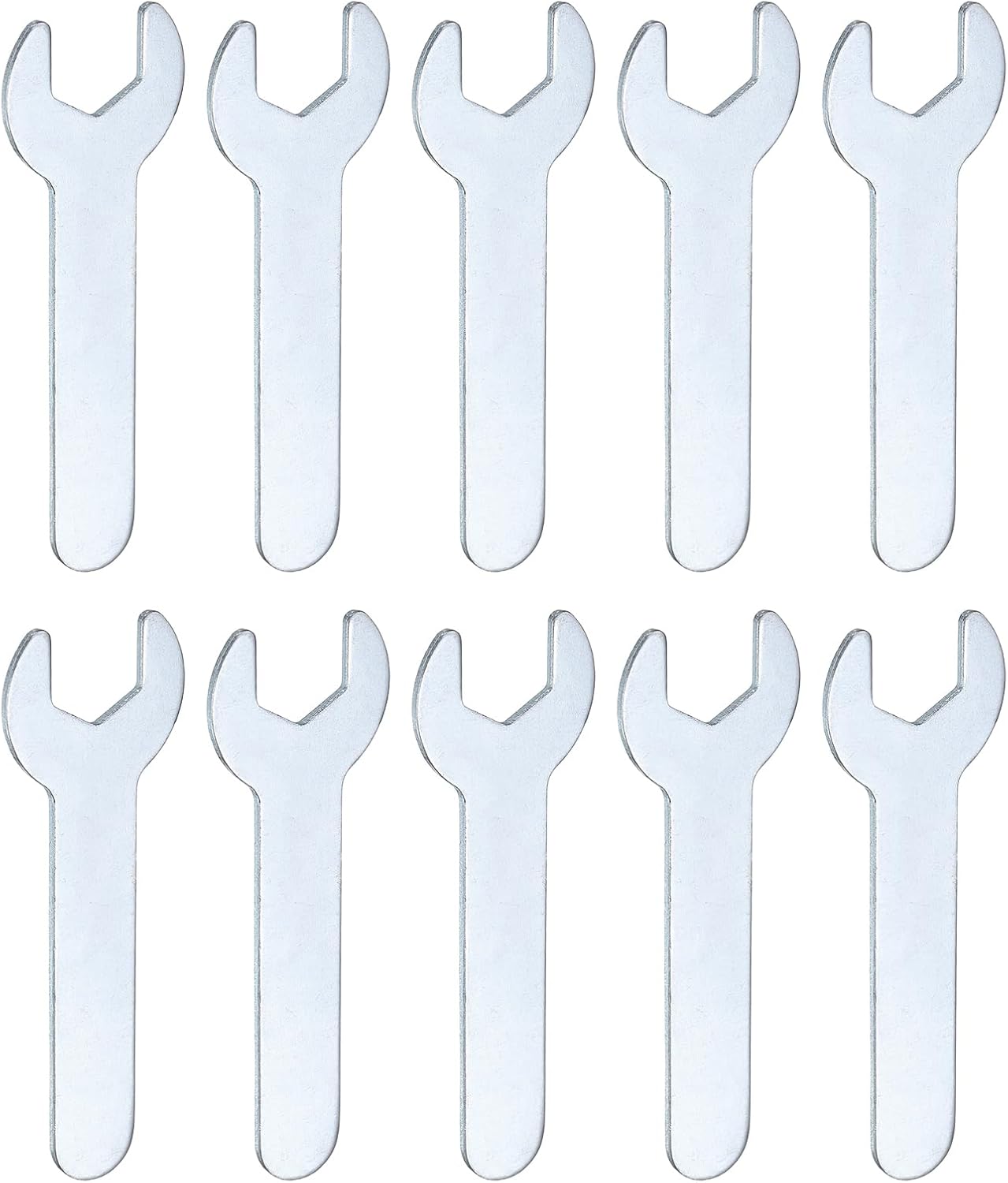 HARFINGTON 10pcs Small Wrench Open End Wrench 12x70x1.5mm Metric U-Shaped Single Open Ended Spanner Super Thin Small Flat Head Galvanizing Wrench for Automotive Repair Furniture Assembly
