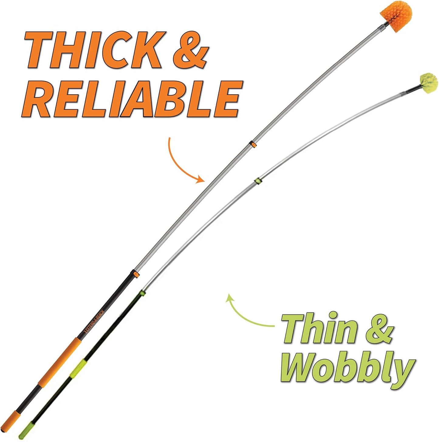 36 Foot High Reach Duster Kit with 5-30 ft Extension Pole // High Ceiling Duster Cleaning Kit with Telescopic Pole // Cobweb Duster // Feather Duster and Ceiling Fan Duster // The Ultimate Dusting Kit