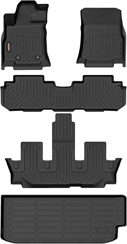 Binmotor-Floor Mats & Cargo Liner for Subaru Ascent 2019-2025, Both 7/8 Passenger, All Weather Car Mats Cargo Trunk Mat for Subaru Ascent Accessories Custom Fit