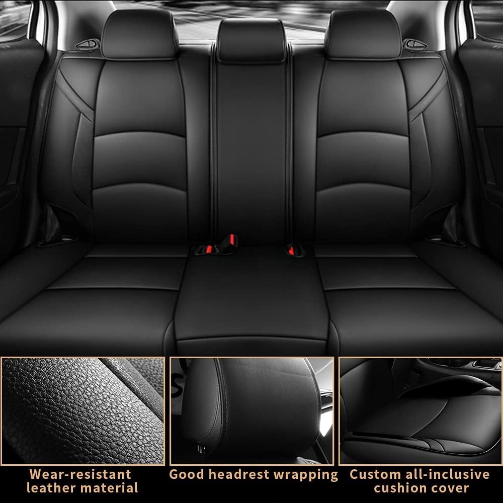 Car Seat Covers Fit for Mazda 3 2014 2015 2016 2017 2018 - Full Set Black Customized Seat Covers