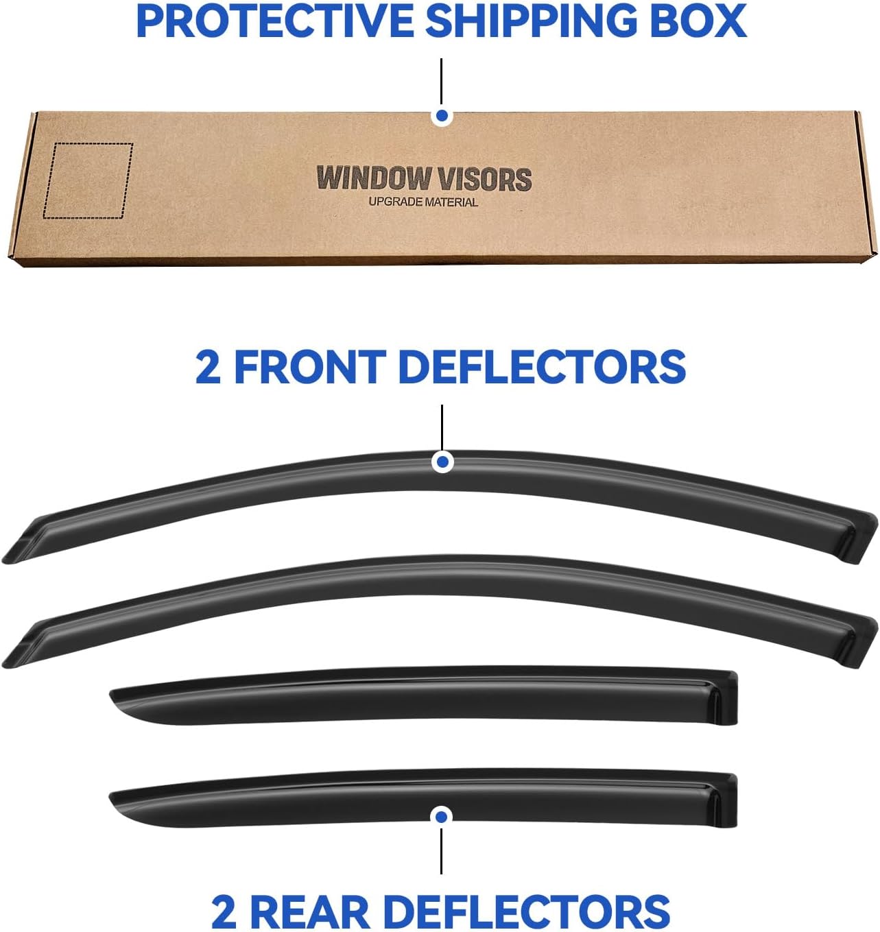 Window Visors Rain Guards Shield for 2012-2019 Nissan Versa Sedan, Out-Channel Window Vent Wind Deflectors Visors Shades for 12-19 Nissan Versa