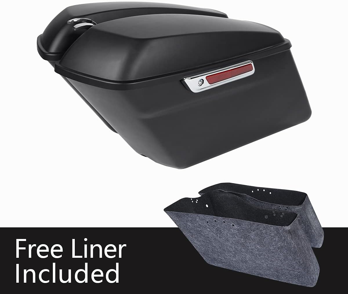XFMT Matte Black Motorcycle Saddlebags Hard Saddle Bags W/Chrome Conversion Bracket For Harley Softail Heritage Deluxe 1984-2017