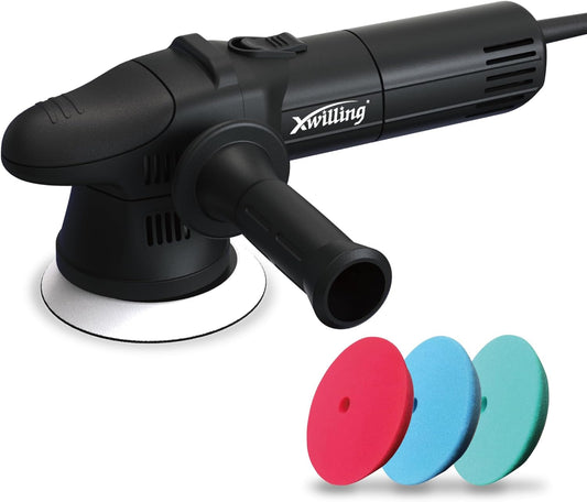 Buffer Polisher, 5-Inch 8MM Dual Action Random Orbital Car Polisher with 6 Variable Speed 1800-5500 RPM, Car Detailing Kit for Car Detailing Polishing and Waxing