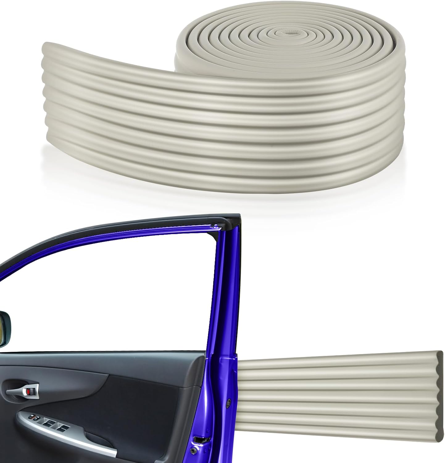 Garage Wall Protector 3.15in x 10ft Self-Adhesive Rubber Bumper Protectors Strip for Car SUV Doors Waterproof Anti-Scratch Wall Bumper Guard for Garage Car(Gray)