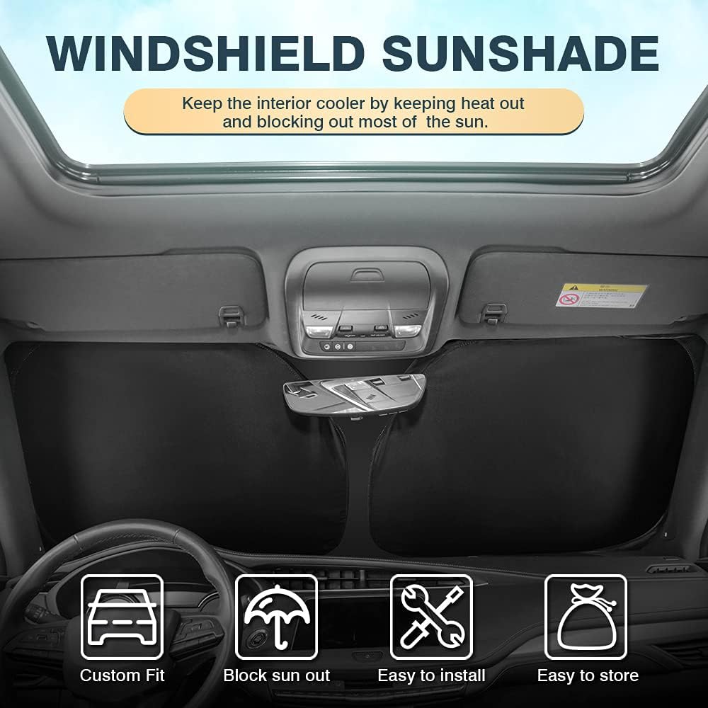 Cartist Windshield Sun Shade Fits for Dodge Caravan Mini Van 2010-2020, (NOT for Dodge Grand Caravan) Foldable Window Sunshade for Caravan Accessories