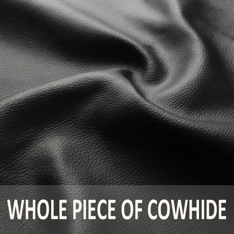 Cowhide Steering Wheel Cover Heat Resistant Anti-Slip Car Wheel Wrap Compatible with Most Makes and Models of Cars and Trucks with 14.5 to 15 Inch Steering Wheel(Brown)