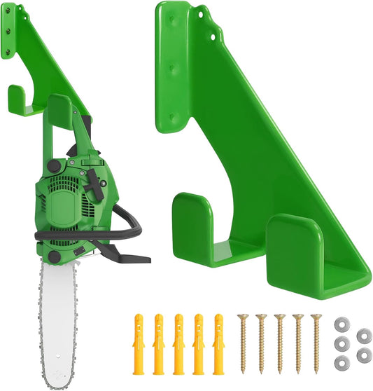 Chainsaw Hanger,2pcs Ideal for Adult Garage Tool Organizer. This Chainsaw Accessory Rust Proof Alloy Steel Construction with Powder Coating, Perfect Wall Mount Solution for Your Chainsaw.(green)