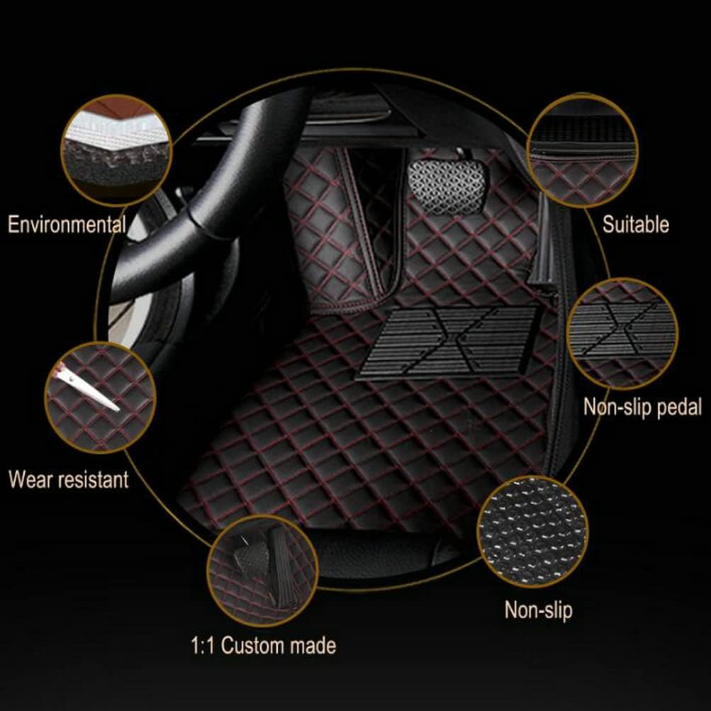 TAHALICustom Colors Car Floor Mats Black Pink for 99.9% Sedan SUV Sports， All-Weather Liners Car Floor mat，Luxury Leather Automotive Floor Mats (Orange Black,3D Floor Mats)