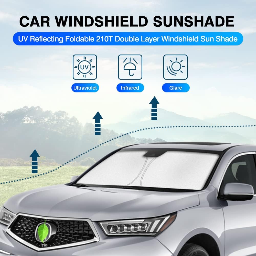 KUST Windshield Sun Shade for Acura MDX 2014-2020 Window Sunshade Sun Visor Protector Foldable Blocks UV Rays Keep Your Car Cooler