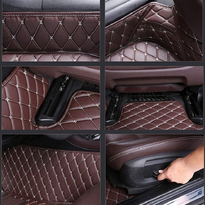 Customized Personalized car Floor mats, All-Weather Luxury car Floor mats, Waterproof and Anti Slip Leather car Floor mat Lining, 95% Customized car, Truck, and SUV Floor mats (Medium Black)