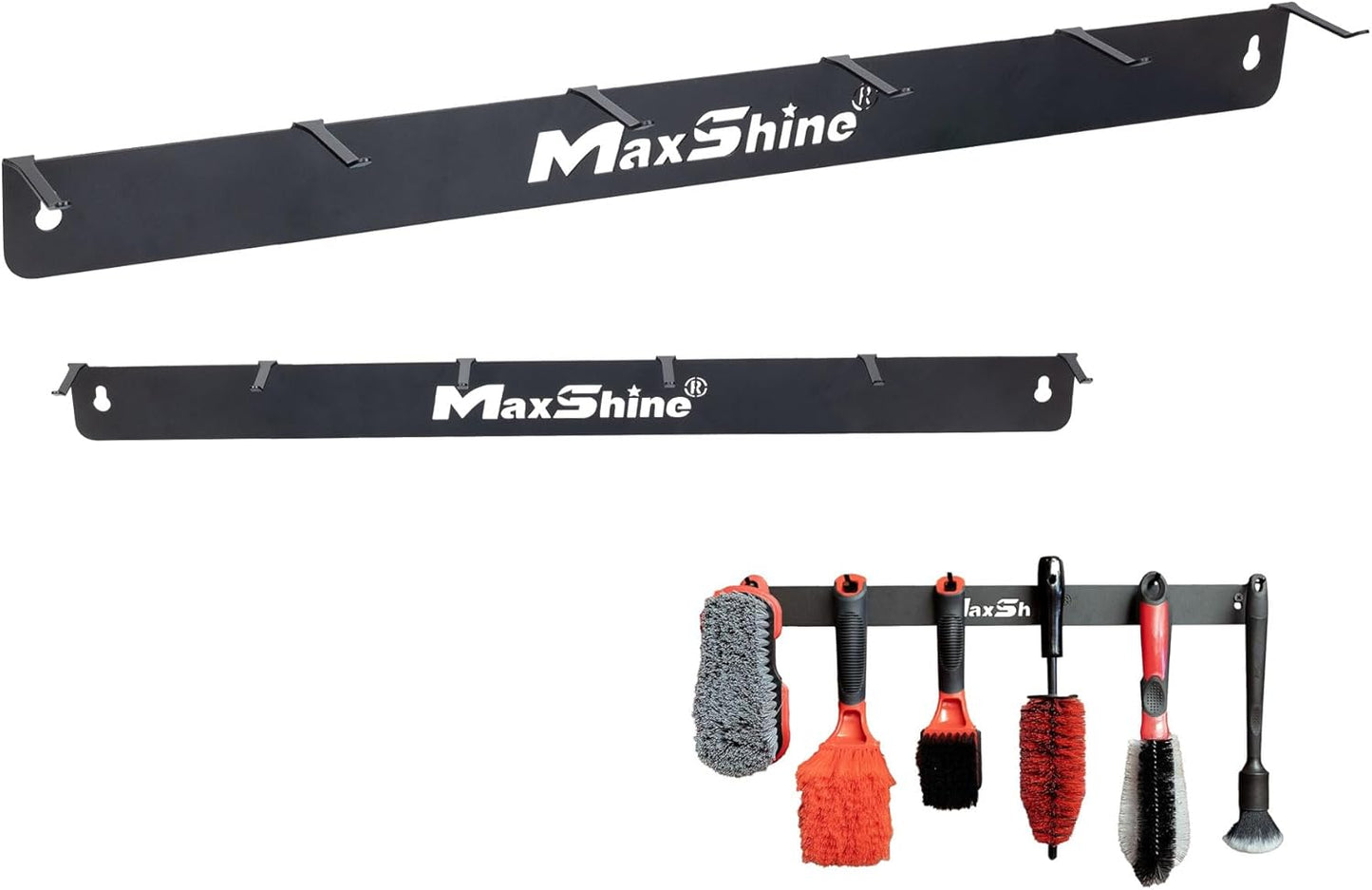 Maxshine Universal Detailing Brush Hanger - 6 Organizer Hooks, Lightweight Wall-Mounted Design for Auto Detailing Supplies, Ideal for Garage & Mobile Use, Easy to Install Car Care Organizer