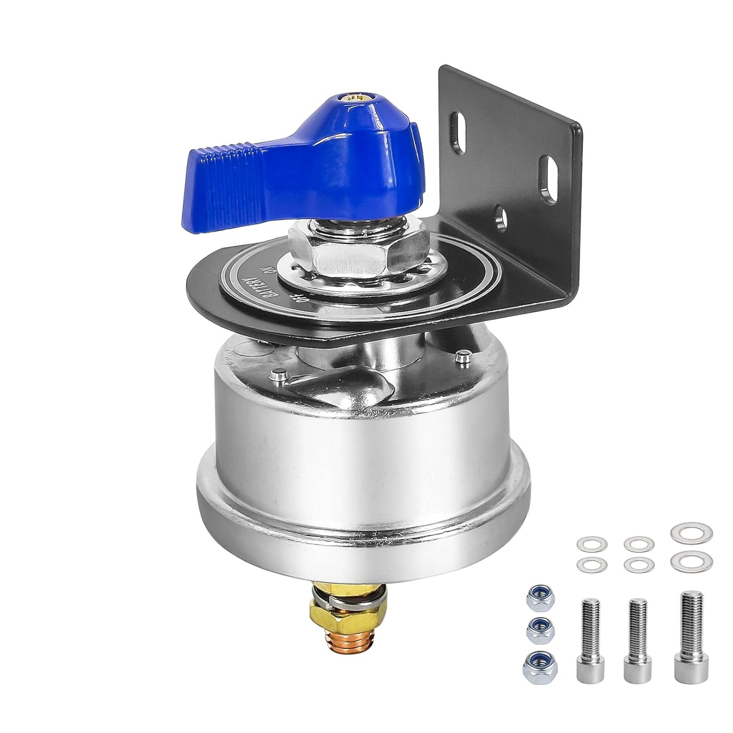 High Current Battery Disconnect Switch 200A,12-48V Battery Power Cut Off Isolator Switch with Face Plate for Car Yacht ATV RV Truck(Blue)