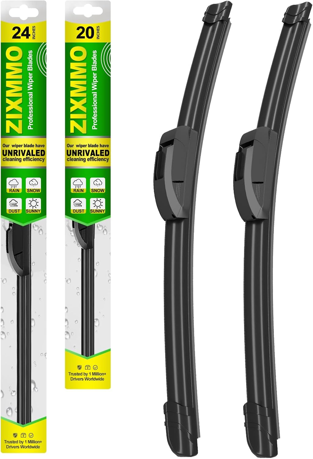 QUALITY 24in + 20in Premium All-Season Windshield Wiper Blades for Original Equipment Replacement(Set of 2)