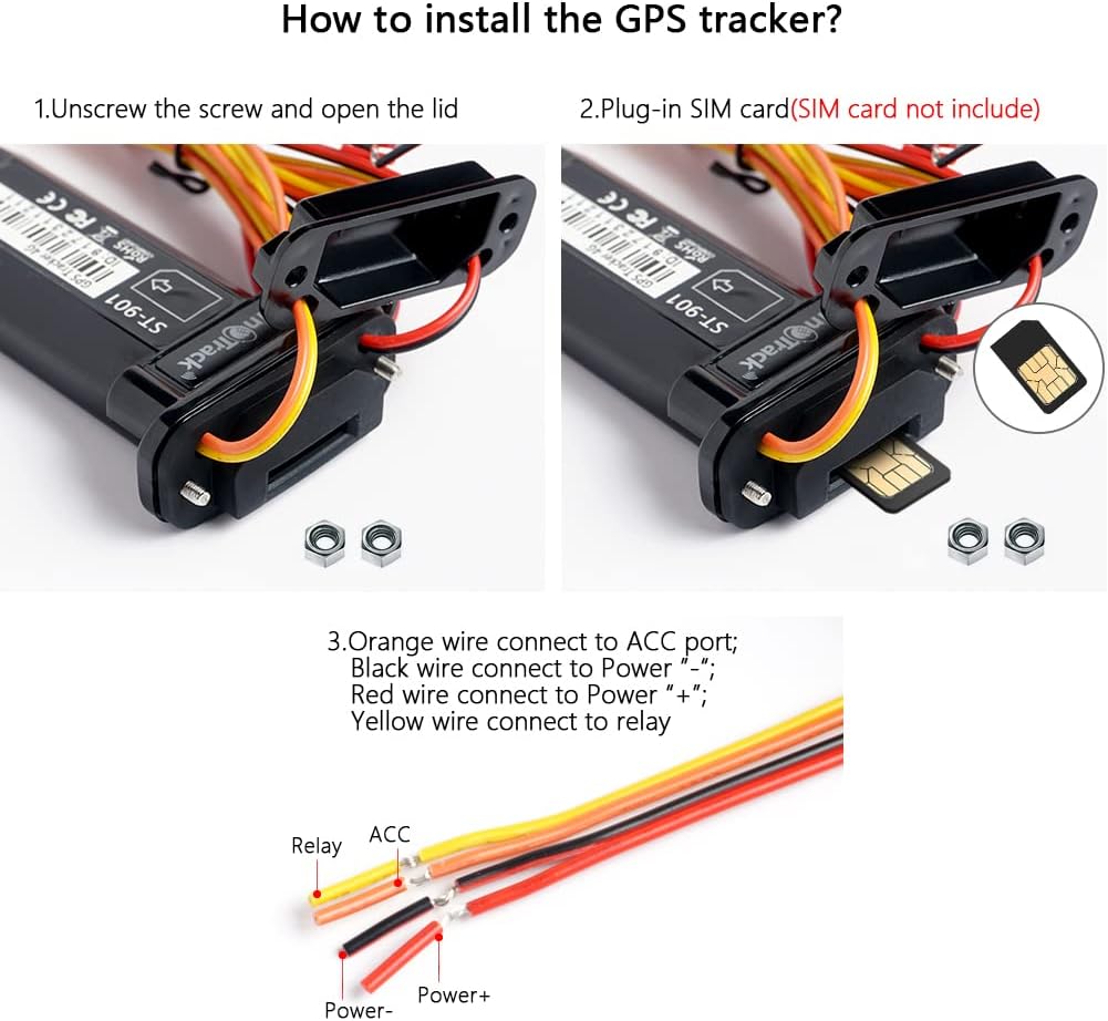 SinoTrack 4G GPS Tracker for Vehicles, ST-901L LTE Mini GPS Tracker Waterproof Locator Real-Time Location Device for Car Motorcycle Truck Taxi with No Monthly Fee Tracking System