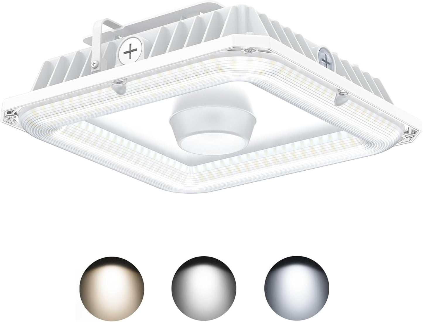 BBESTLED LED Canopy Light with Photocell, 36W 48W 60W Adjustable, ETL&DLC Listed AC100-277V 8100LM 5700K/5000K/4500K Outdoor Canopy Lights, IP65 Waterproof Commercial Canopy Light for Gas Station