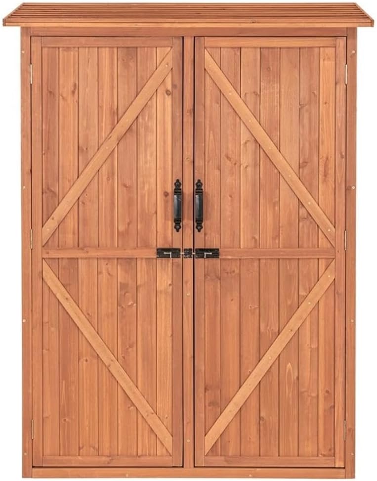 Leisure Season MCS5137 Multi Compartment Storage Cabinet - Brown - Indoor and Outdoor Shed for Garden, Patio, Shed, Backyard, Front Porch, Garage - Tool Organizer and Furniture with Shelves, Cabinets