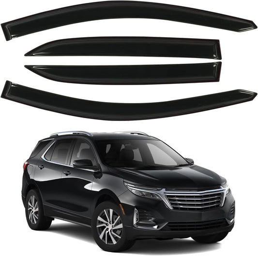 Window Rain Guards for 2018-2024 Chevrolet (Chevy) Equinox, Tape-on Window Visor, Outside-Mount Vent Shade Wind Deflector Rain Shield Protector Sun Visor for 18-24 Equinox