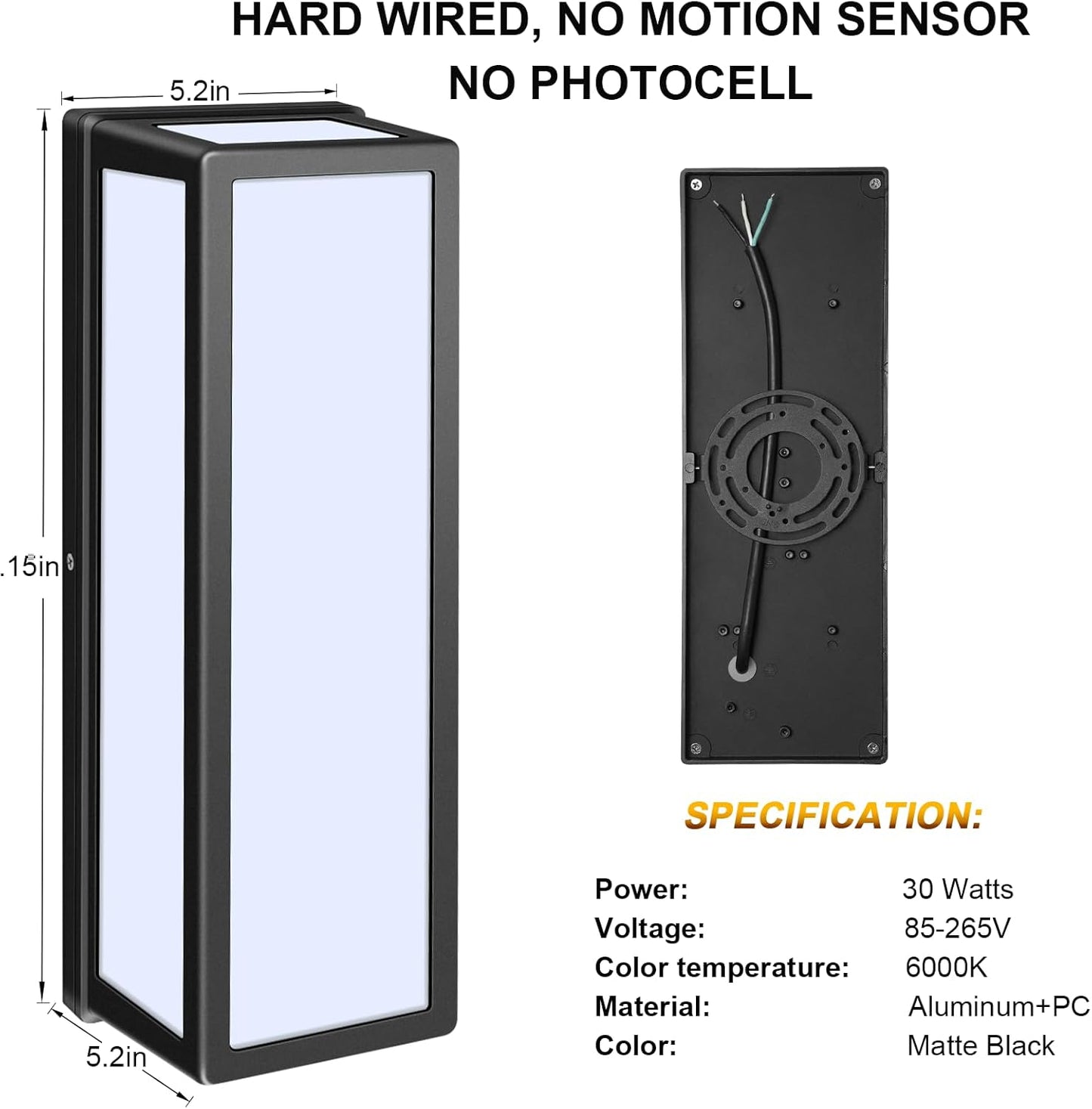 30Watt Modern Outdoor Wall Lights, 2000 Lumen Waterproof Exterior Porch Light, 6000K Daylight Anti-Rust Wall Mount Outdoor Wall Lighting for House, Front Porch, Garage