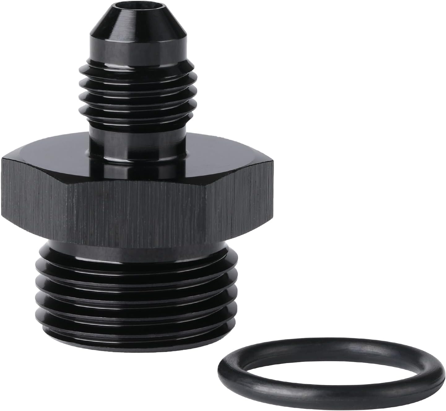 4AN Male Flare to 8AN ORB O-ring Boss Fuel Pump Rail Adapter Fitting Aluminum Black