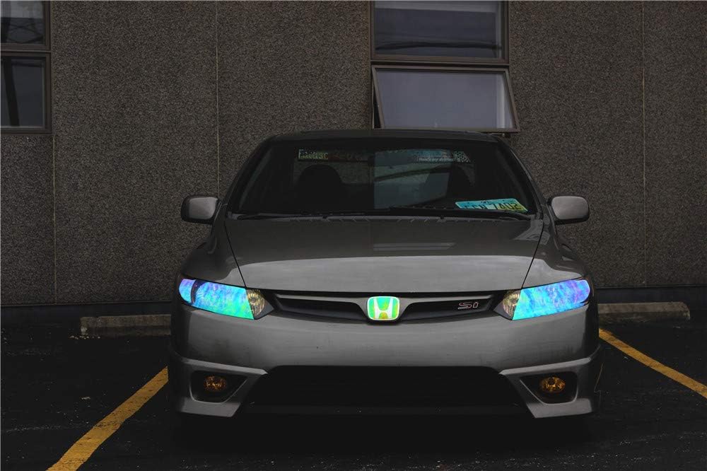 LED LIGHT 12 by 48 inches Self Adhesive Shiny Chameleon Headlights Tail Lights Fog Lights Films,Film Sheet Sticker,Tint Vinyl Film with Gift Knife and Hand Tool (Red)
