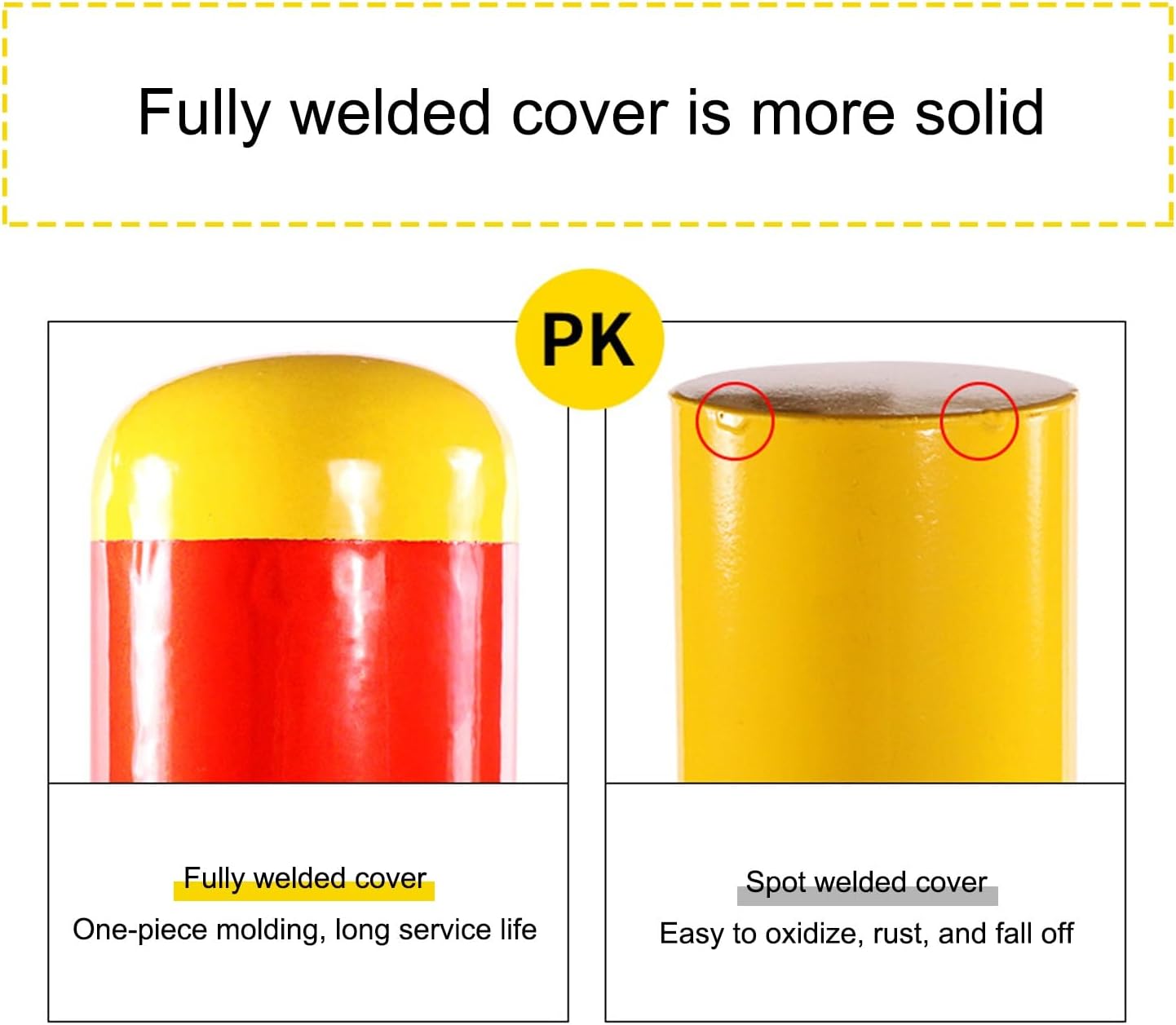 Safety Bollard Post, Spring Parking Post with Warning Stripes, Driveway Garage Security Post Barrier, Traffic Barricade Cones, for Indoor and Outdoor Parking(Yellow (2PCS))