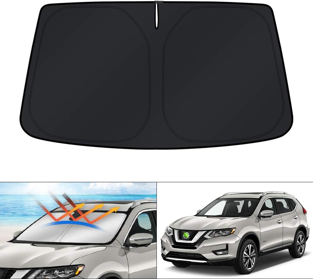 KUST Windshield Sun Shade for 2014-2020 Nissan Rogue (NOT for Rogue Sport & 2021 Rogue 3rd Gen. T33) Sunshade Foldable Window Sun Visor Protector Blocks UV Rays Keep Your Car Cooler