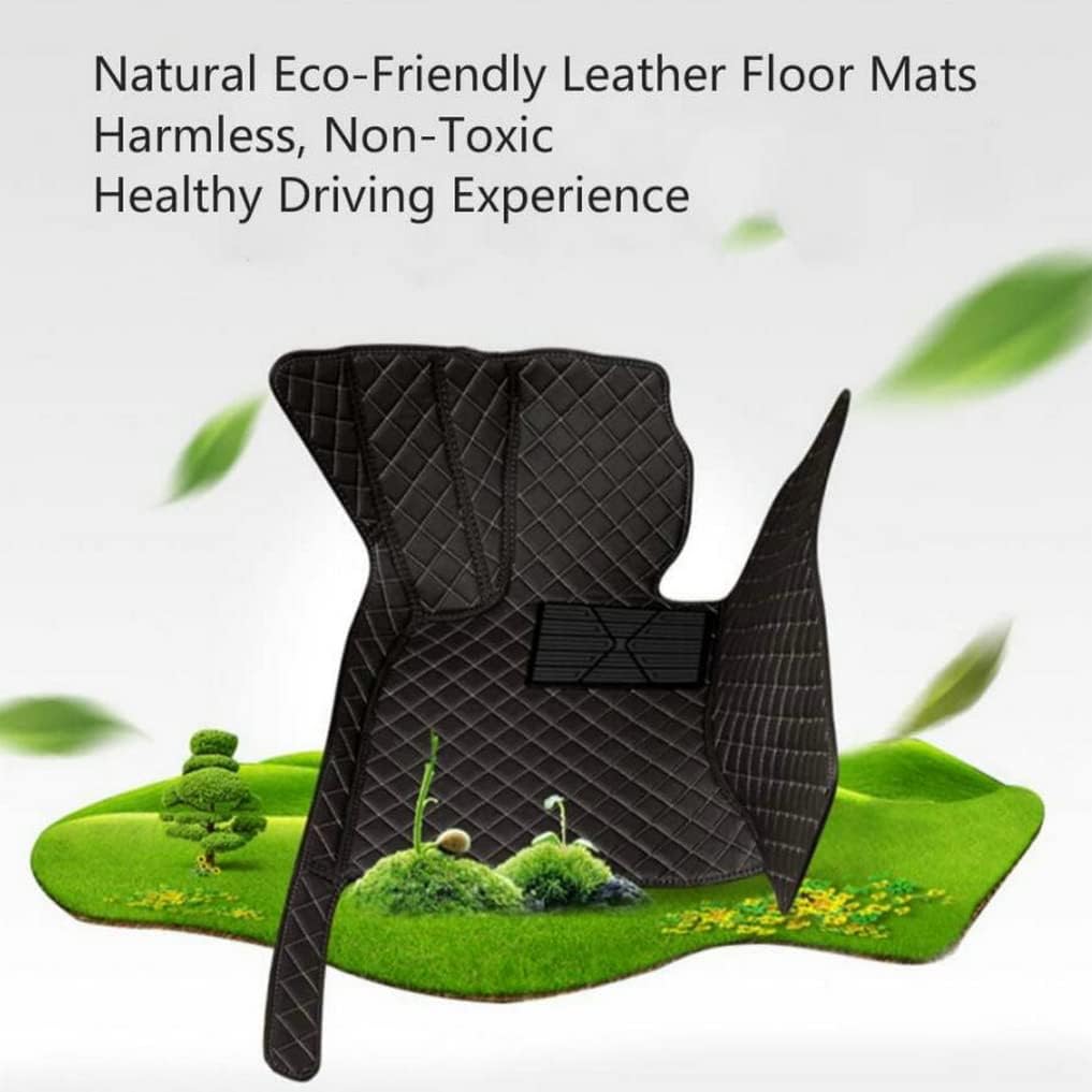Custom All-Weather Protection Leather Car Floor Mats for Cars Sedan SUV Sports Car Waterproof Floor Mat (All Black Yellow)