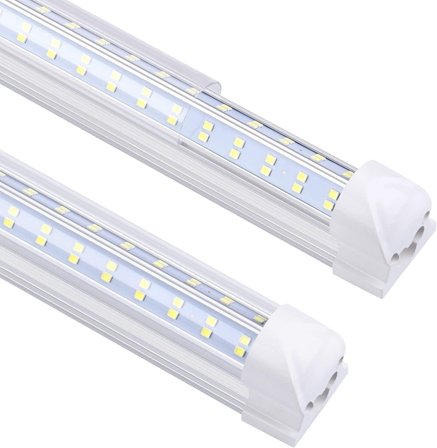 20 Pack, 8FT Led Shop Light, 144W 6000K 19800LM Clear White, Led Shop Light 8FT 110V Linkable Integrated V-Shape for Shop Garage, Warehouse