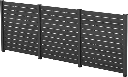 Kozyard 50" W x 48" H Privacy Screens Fence Panel Specifically for Hard Surfaces, Aluminum Post Air Conditioner Fence Panels, with Hard Surface Installation Kit for Outdoor Backyard Patio
