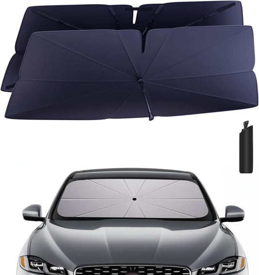 Windshield Sun Shade Umbrella for 2016-2025 Jaguar F-Pace Accessories: Custom Fit 240T Silver, Double Thickened, Foldable Sunshade Window Sun Visor, Ultimate 99% UV Blocking for Prestige/R-Sport/S/SVR