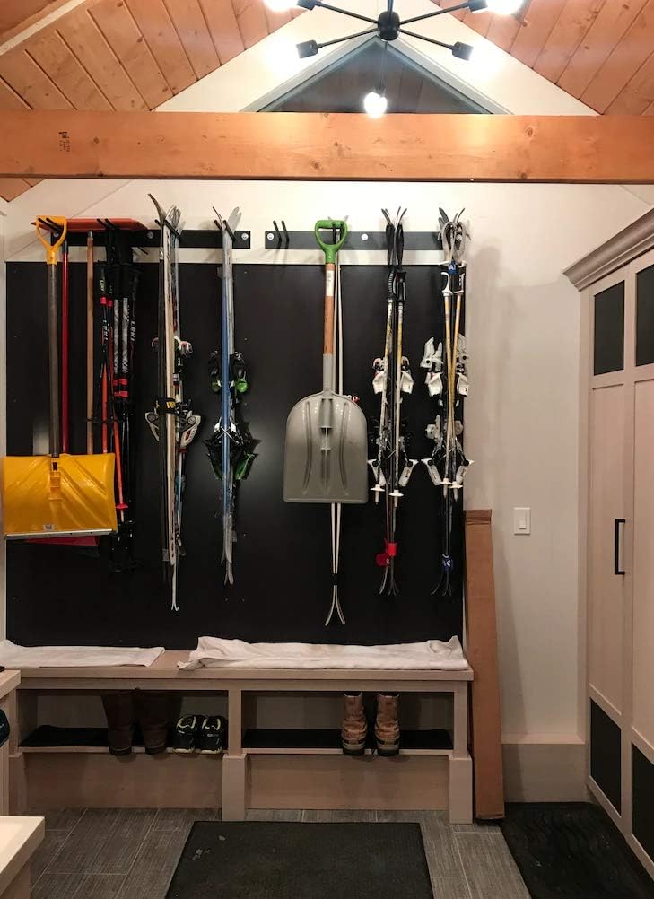 StoreYourBoard Ski Storage Rack, Indoor Wall Mount Garage Organizer (16 Skis), Solid Steel
