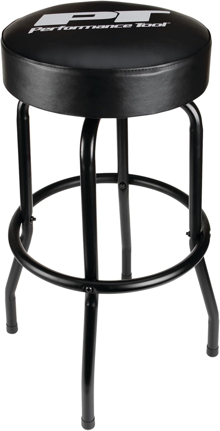 Performance Tool W85010 Swivel Seat Bar Stool for Mechanic Garages and Workshops, Black, 0.6x9.8x5.8-Inches