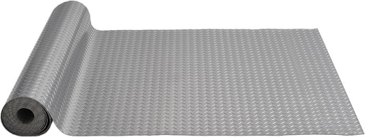VEVOR Garage Floor Mat, 25.5 x 3.6 FT PVC Garage Flooring Roll, 2.5mm Thickness, Non-Slip Diamond Texture, 91.17 sq.ft Covering Space, Garage Mats for Under Cars for Gyms Boats Trailer, Silver Gray