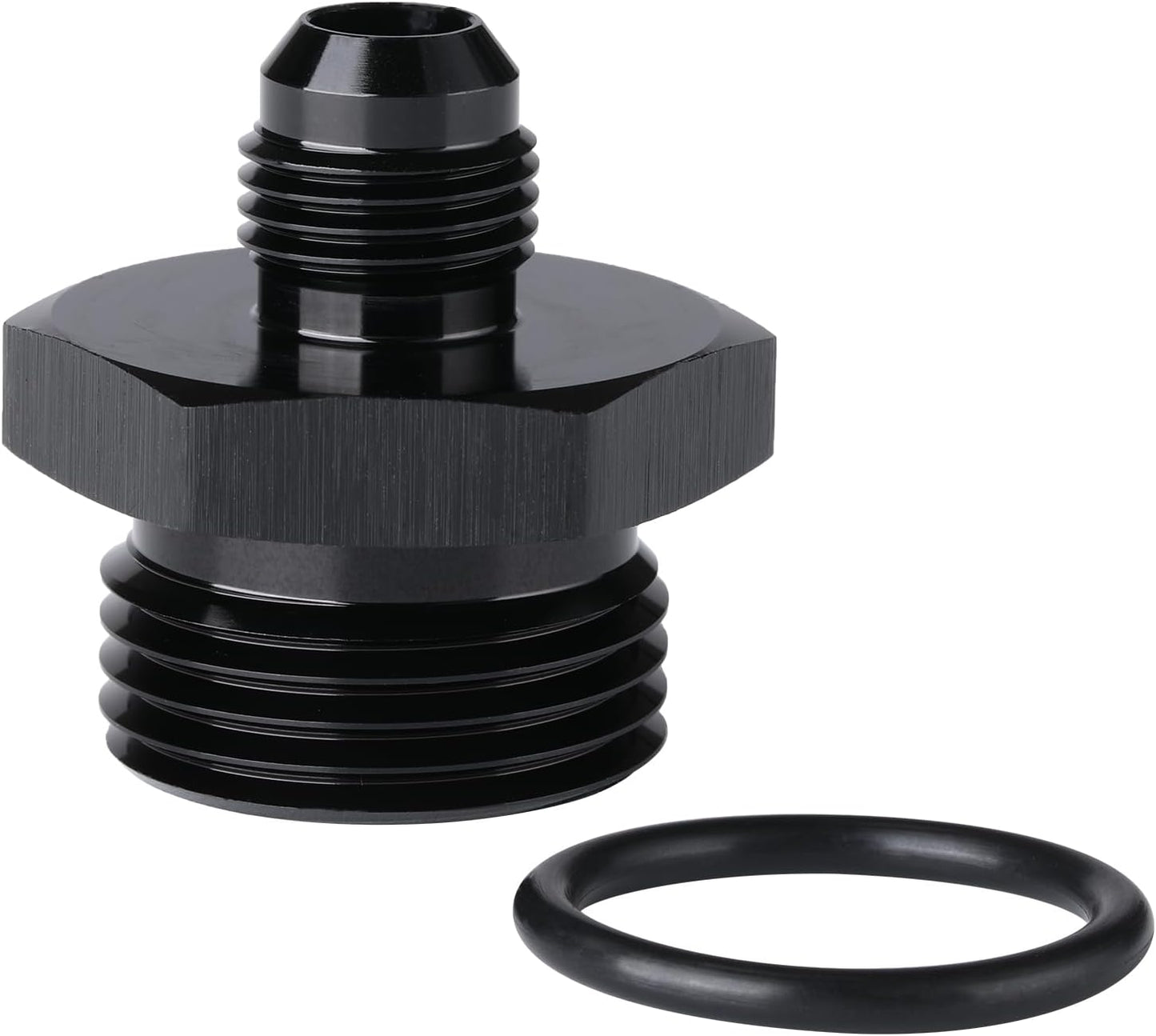6AN Male Flare to 12AN ORB O-ring Boss Fuel Pump Rail Adapter Fitting Aluminum Black