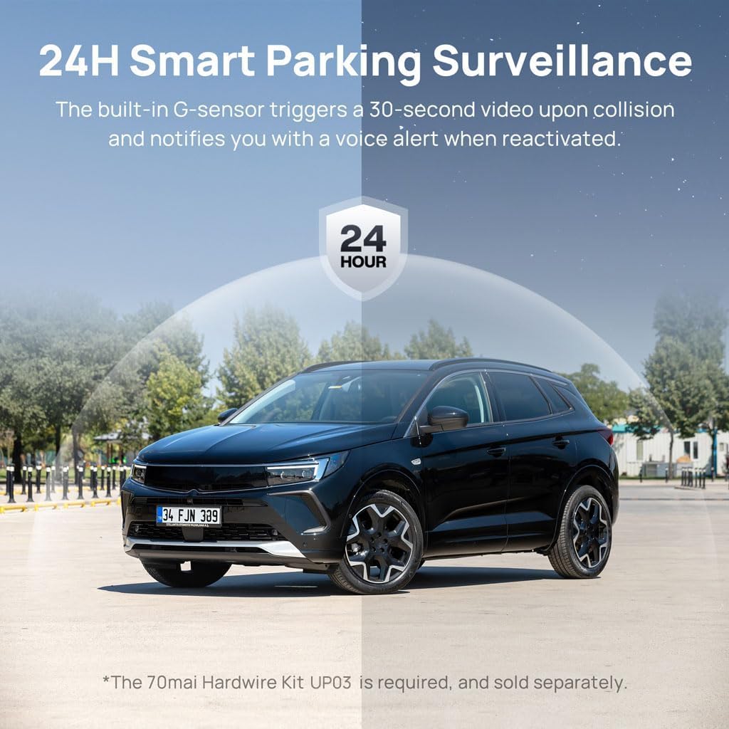 70mai Dash Cam M200, Dash Camera for Cars 1080P, Dash Cam Front with STARVIS2 IMX662, HDR Night Vision, Parking Monitor, G-Sensor, Loop Recording, Time-Lapse,App & WiFi, Voice Control Small DashCam