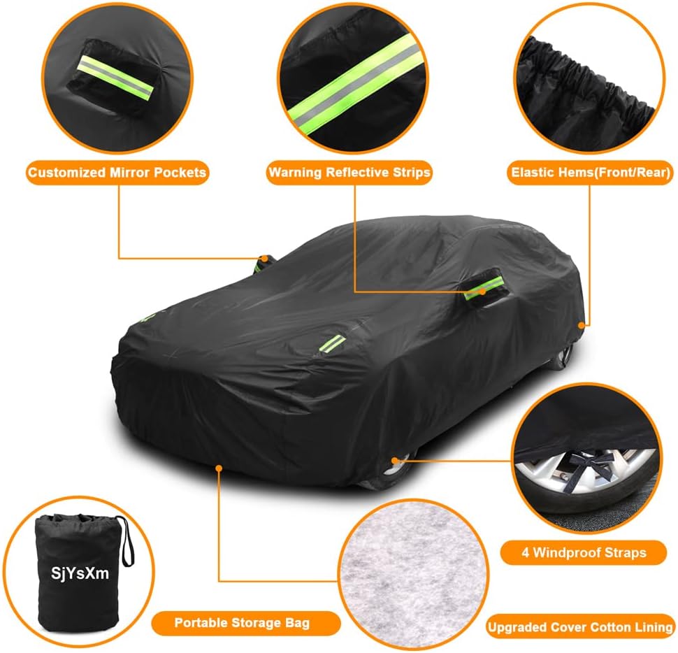 Waterproof Custom SUV Car Cover Compatible with Toyota RAV4 2007-2026/ bZ4X(bZ) 2026-2023 SUV, All-Weather Car Covers with Cotton Lining, Heavy Duty Rain Sun Snow UV Covers for Outdoor Indoor