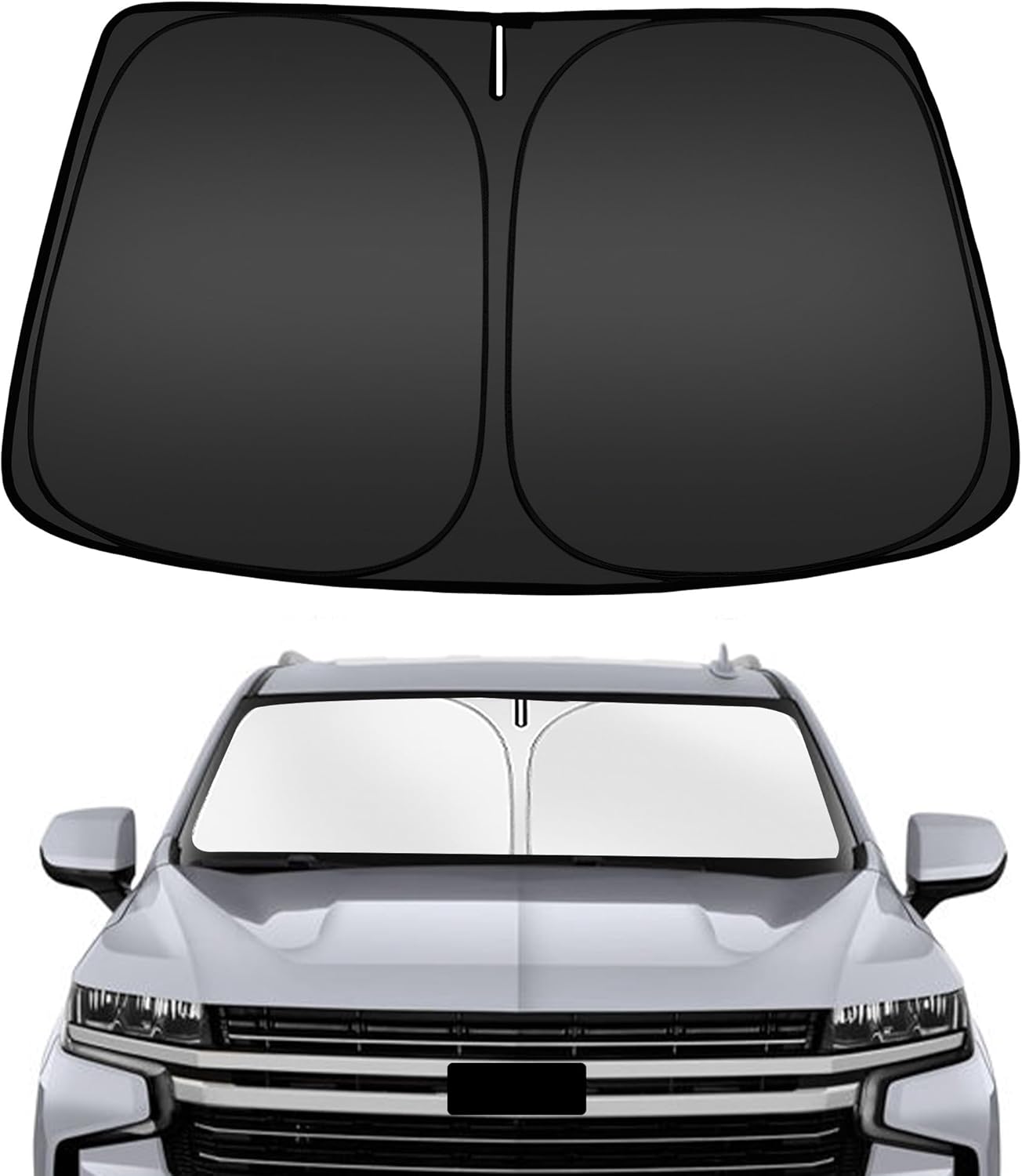 ARISMOTOR Windshield Sun Shade for Che-vrolet Chevy Tahoe 2021-2025, Custom Fit Foldable Front Window Sunshade Sun Visor Protector, Block UV Rays Keep Your Car Cooler