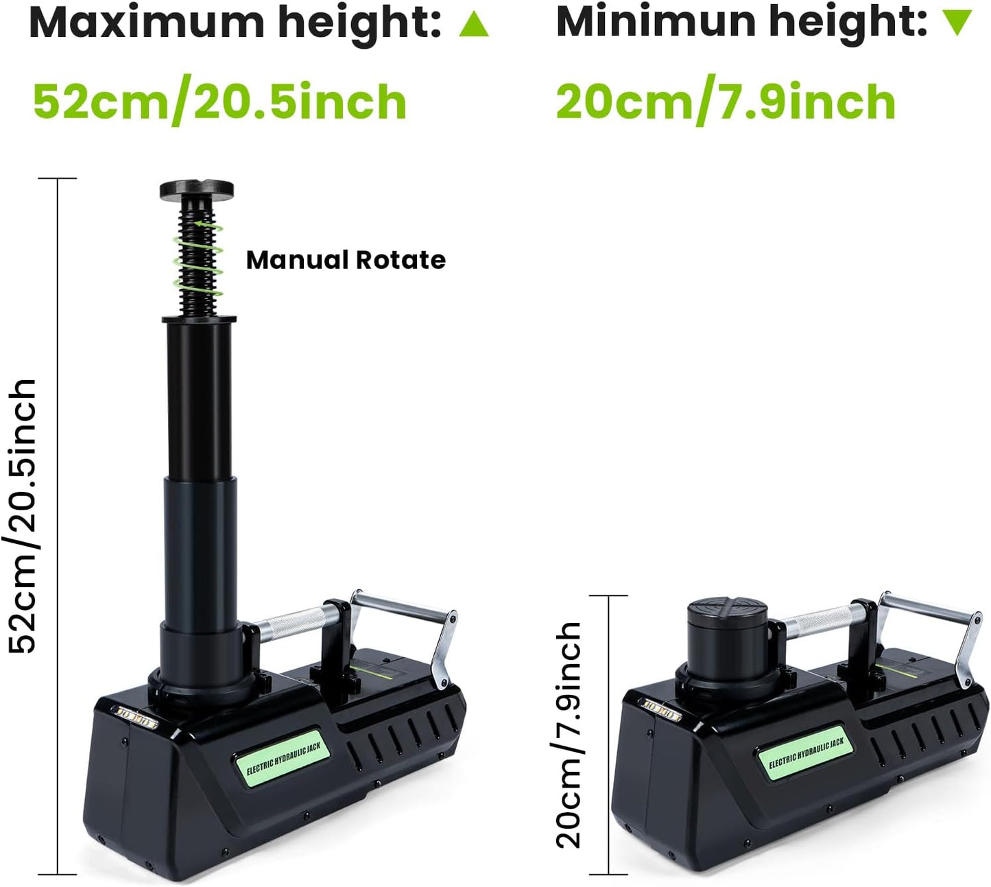 Anbull Electric Car Jack 15 Ton,Hydraulic Car Jack Kit 12V DC,Electric Floor Jack with LED Light for RVs,Vans,Trucks,SUVs Tires Change&Garage Repair