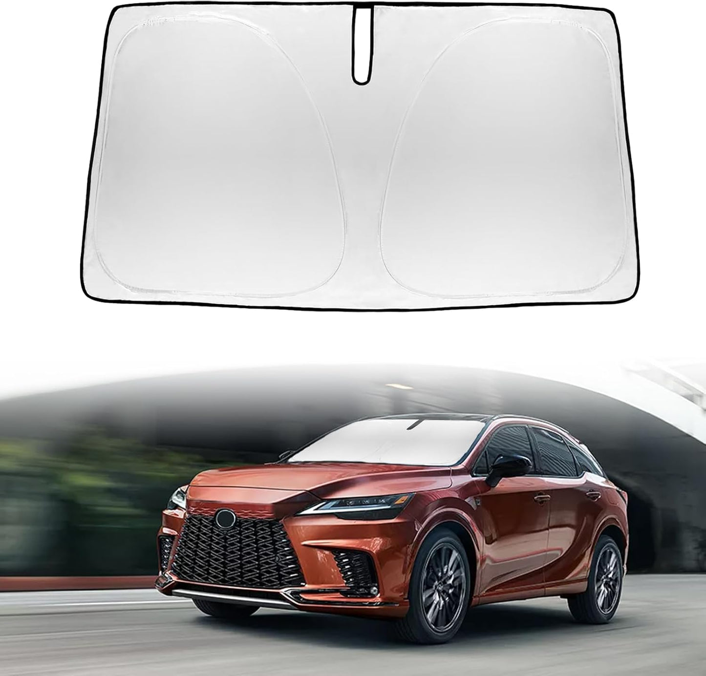 Sunshade Windshield Sun Shade Custom Fit for 2023-2026 Lexus RX Windshield Cover for Lexus RX350 RX450 RX450H RX350H Front Window Sun Visor Shield 240T Reflective Foldable Protector Car Accessories
