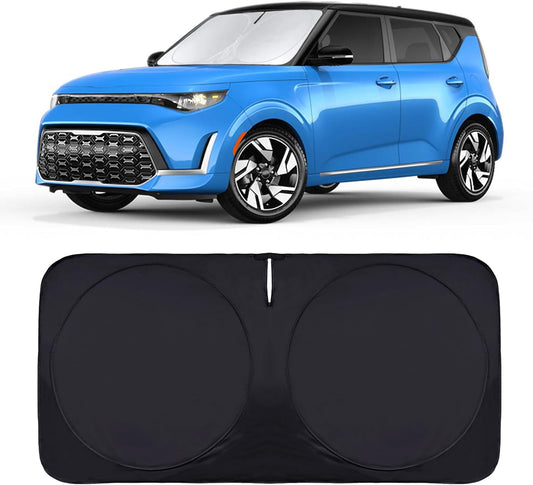 INSAUTO for Soul Windshield Sun Shade Window Sunshade Custom-fit 2020-2026 Kia Soul Wagon Windshield Cover Foldable Sun Visor Thicken 4-Layer Reflective Protector Block UV Rays Car Accessories